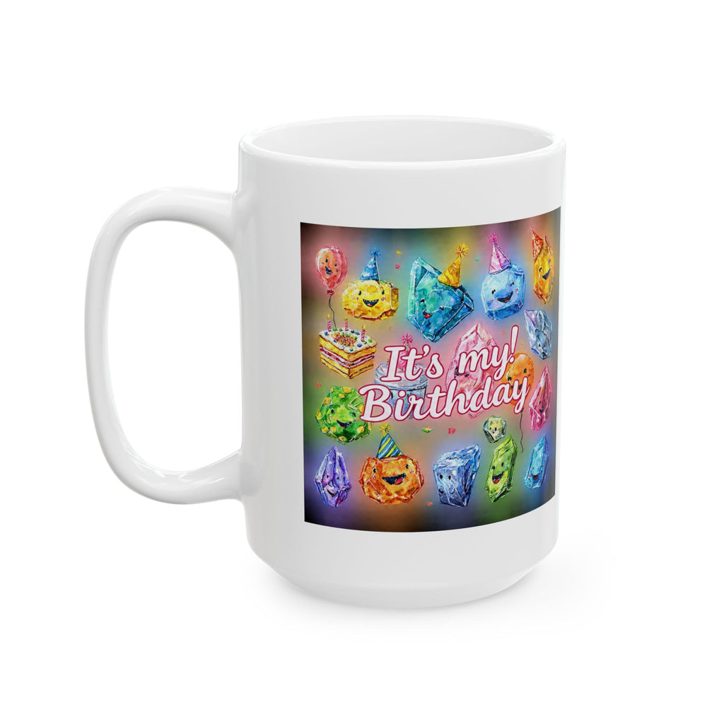 It's My Birthday Crystal Party White Mug
