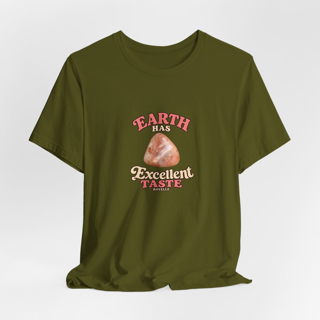 Earth Has Excellent Taste — Peach Moonstone Tee | Greens