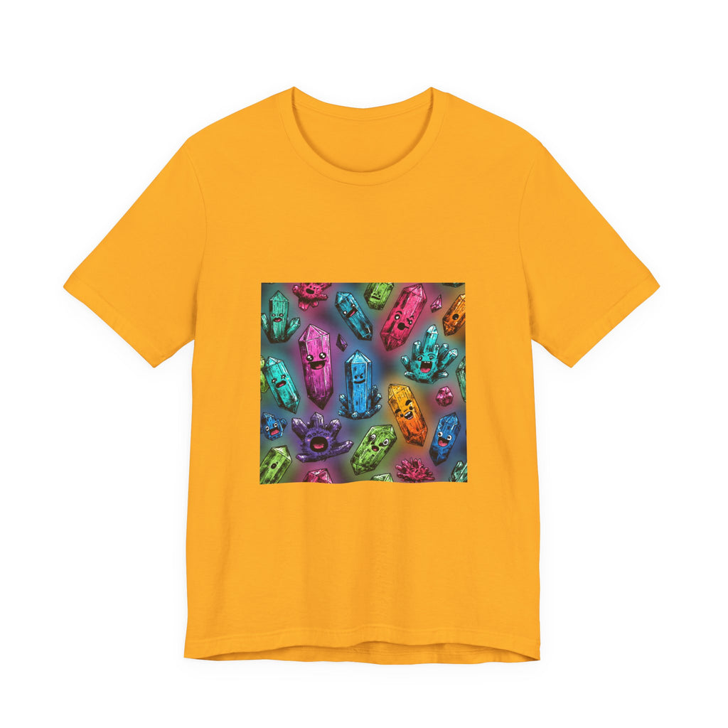 Colorful Crystal Characters T-Shirt | Golds, Mints & Teal