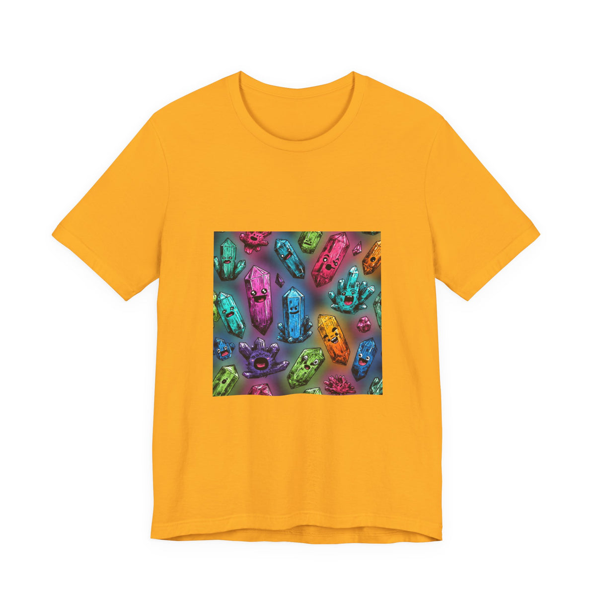 Colorful Crystal Characters T-Shirt | Golds, Mints & Teal