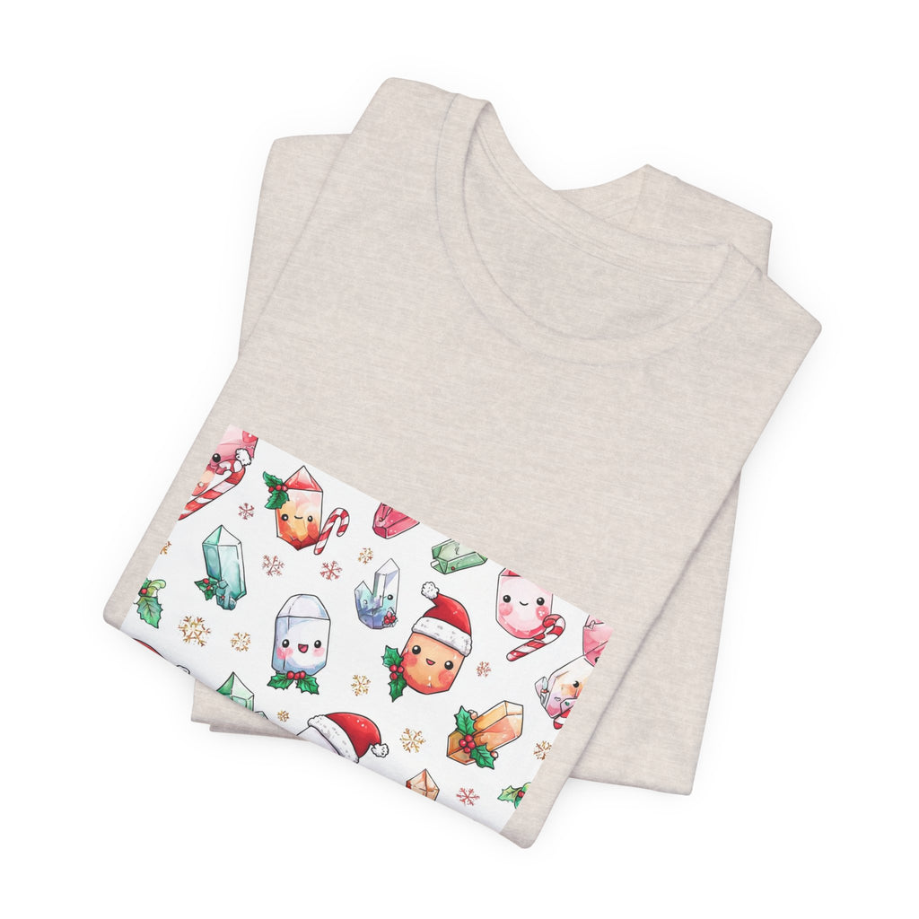 Pastel Christmas Crystal Friends T-Shirt | Sandy Neutrals & Oranges