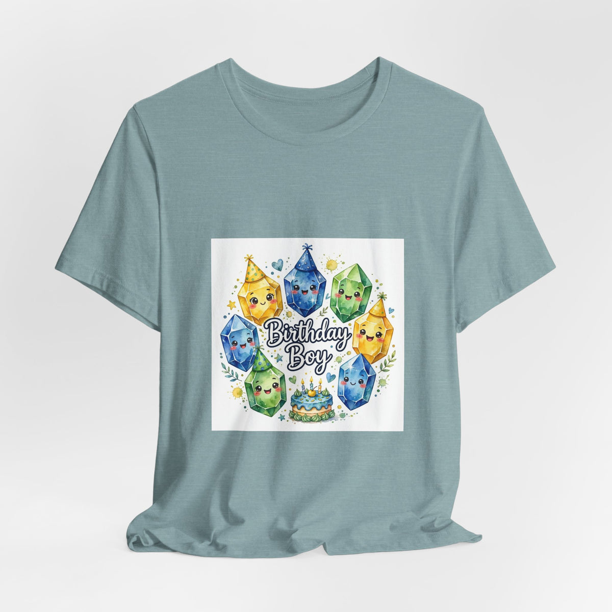Birthday Boy Crystal Party T-Shirt | Soft Blues