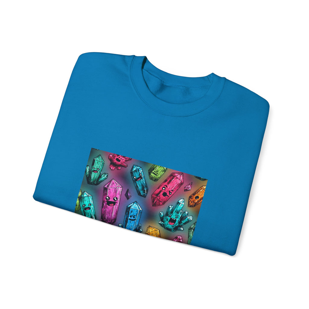 Colorful Crystal Characters Crewneck | Blues, Purples & Pinks