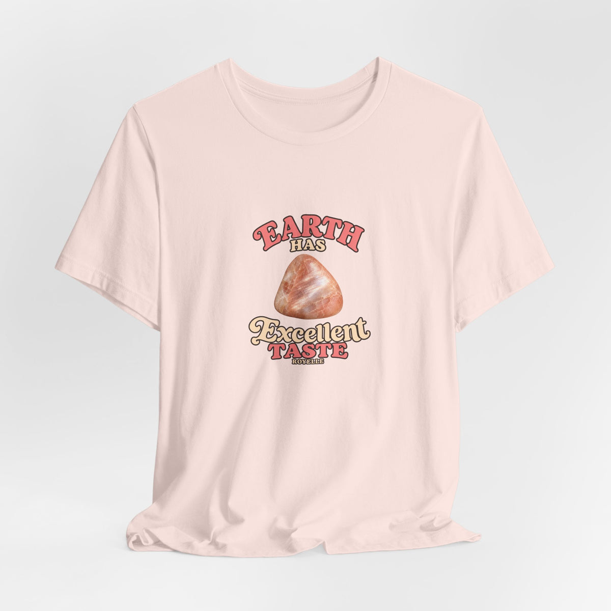 Earth Has Excellent Taste — Peach Moonstone Tee | Royal, Navy & Purple