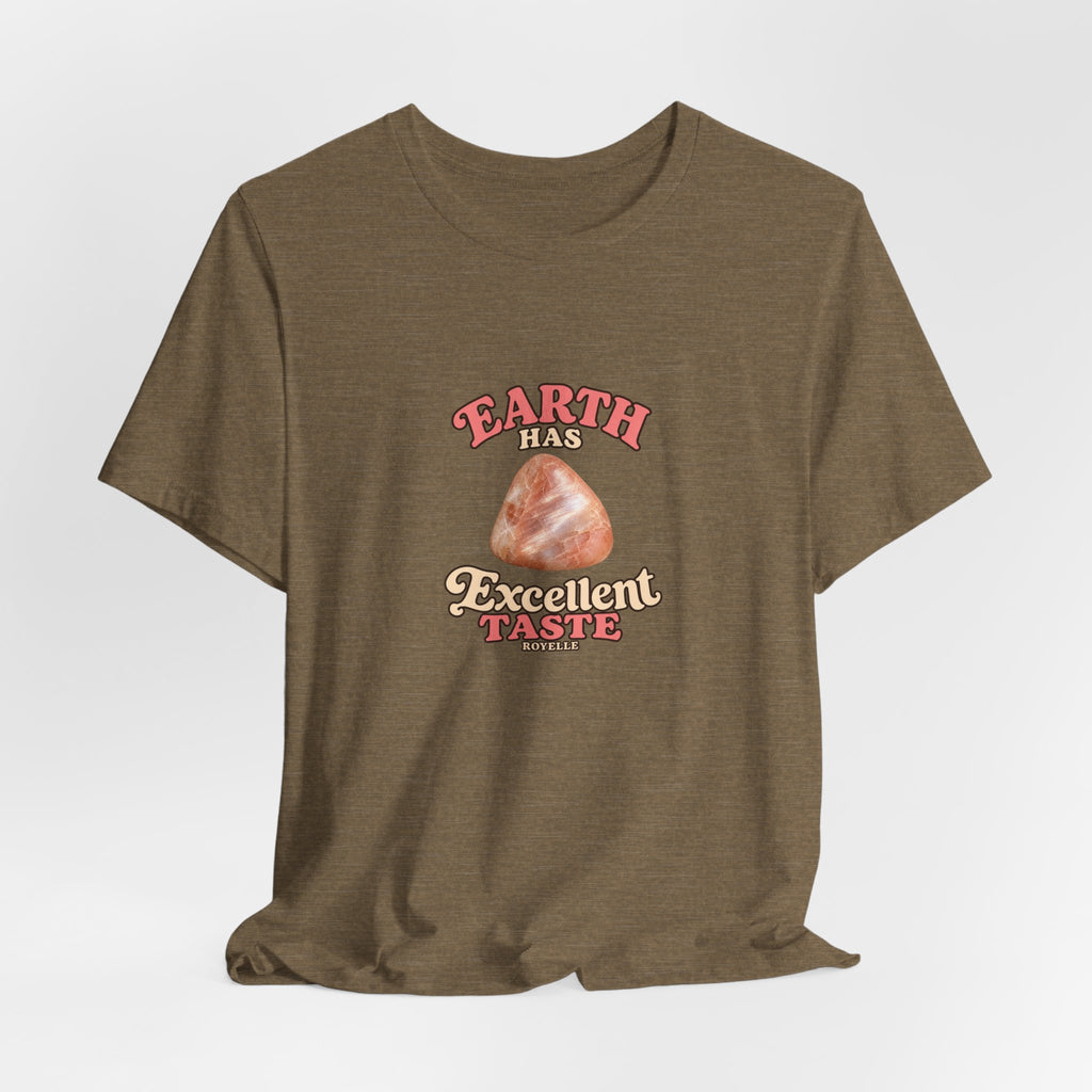 Earth Has Excellent Taste — Peach Moonstone Tee | Greens
