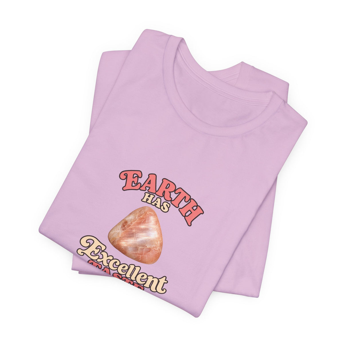 Earth Has Excellent Taste — Peach Moonstone Tee | Royal, Navy & Purple