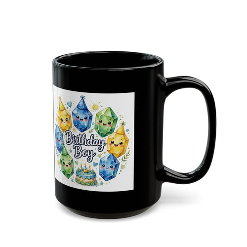 Birthday Boy Crystal Party Black Mug