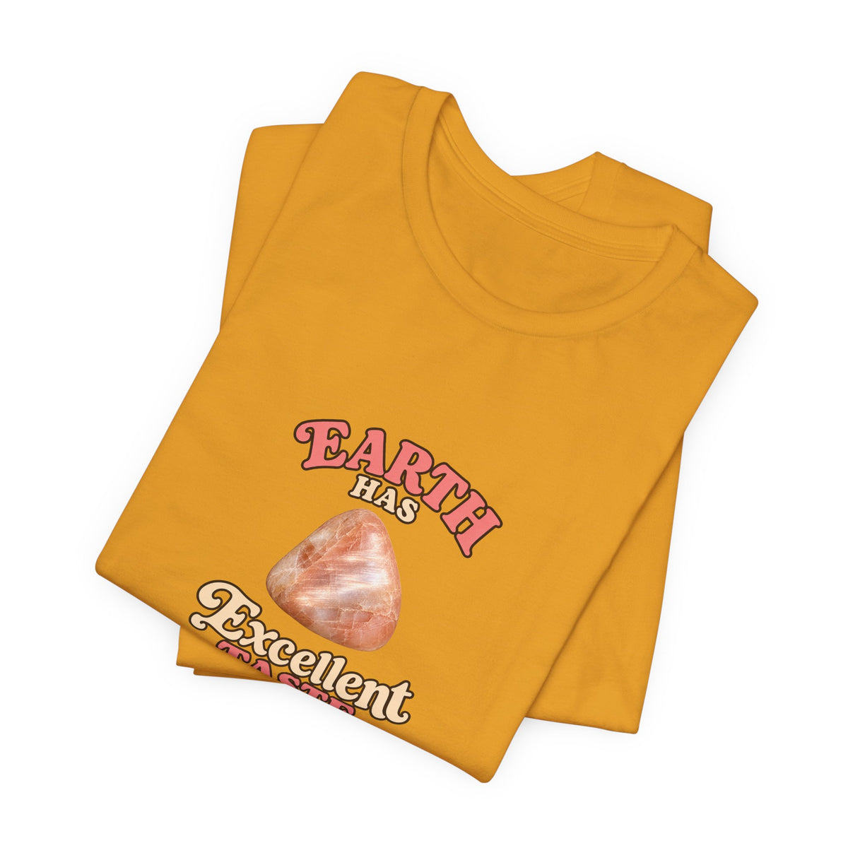Earth Has Excellent Taste — Peach Moonstone Tee | Golds, Mints & Teal