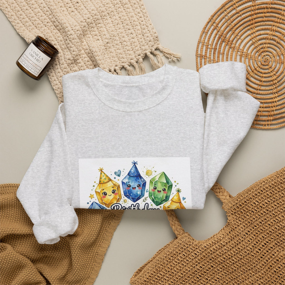 Birthday Boy Crystal Party Crewneck | Neutrals & Reds