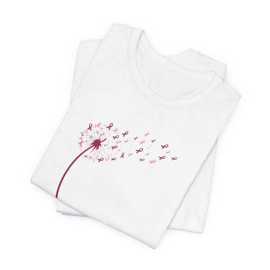 Pink Ribbon Dandelion Breast Cancer Awareness T-Shirt