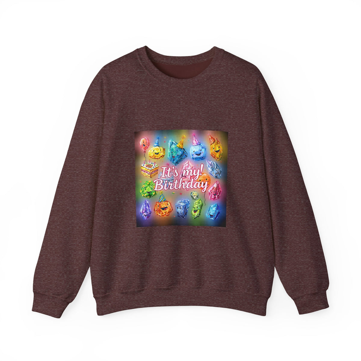 It's My Birthday Crystal Party Crewneck | Earth Tones & Brights