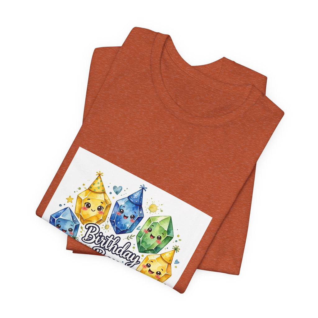 Birthday Boy Crystal Party T-Shirt | Earthy Reds & Browns