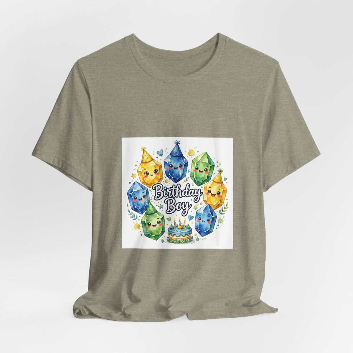 Birthday Boy Crystal Party T-Shirt | Light Neutrals