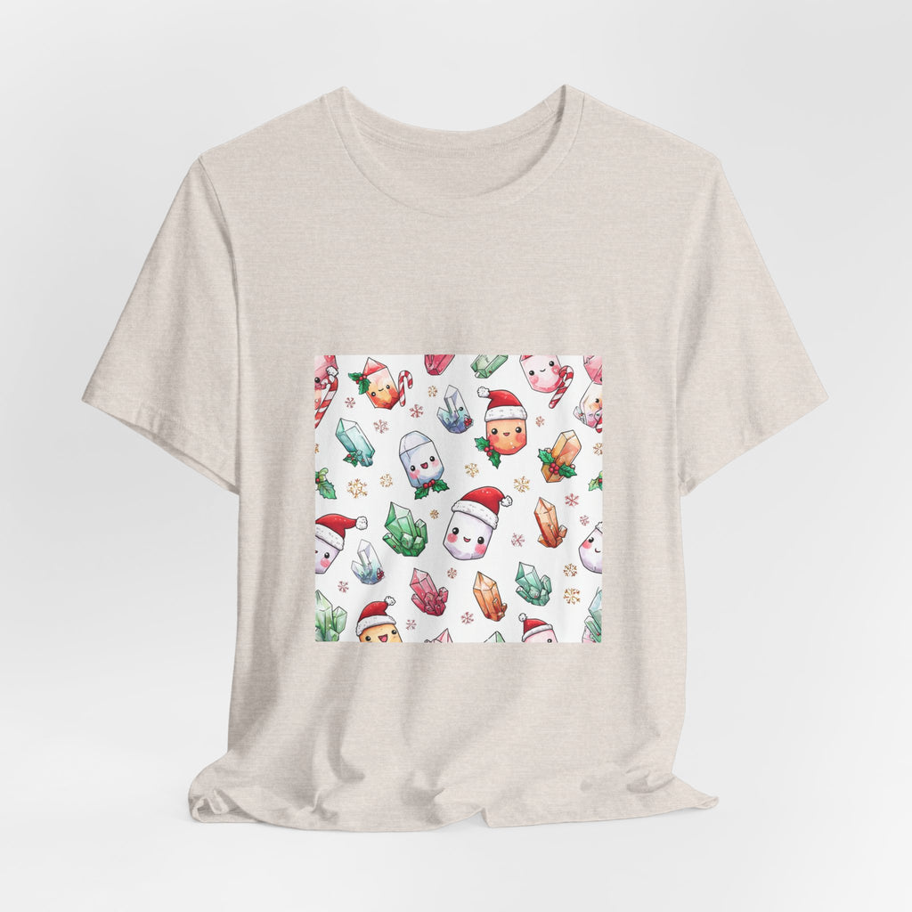Pastel Christmas Crystal Friends T-Shirt | Sandy Neutrals & Oranges