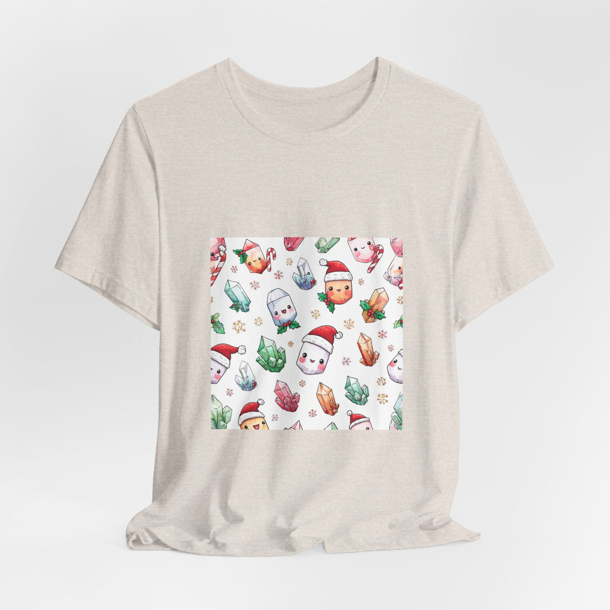 Pastel Christmas Crystal Friends T-Shirt | Sandy Neutrals & Oranges