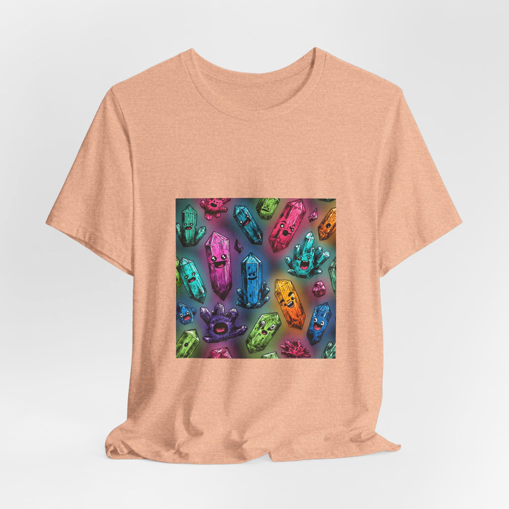 Colorful Crystal Characters T-Shirt | Peach & Sunset