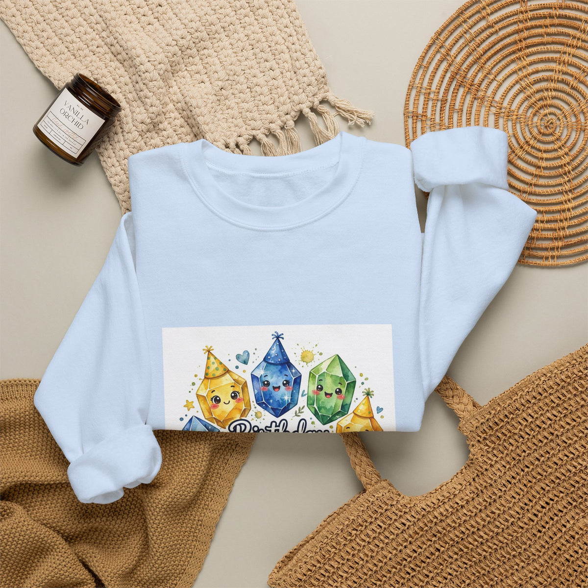 Birthday Boy Crystal Party Crewneck | Blues, Purples & Pinks