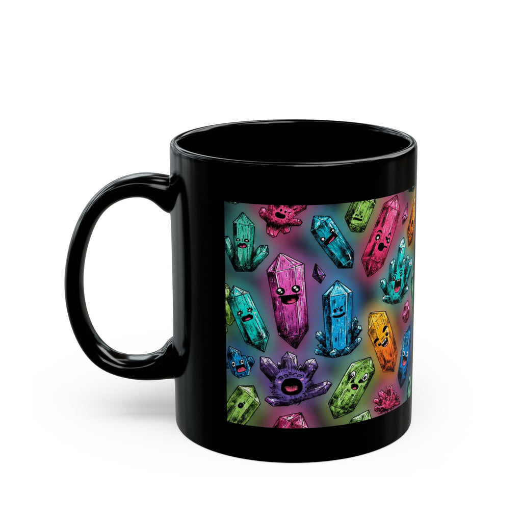 Colorful Crystal Characters Black Mug