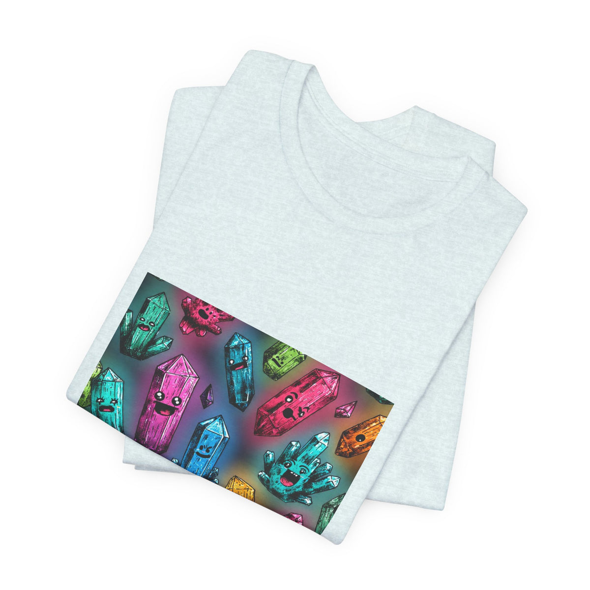 Colorful Crystal Characters T-Shirt | Soft Blues