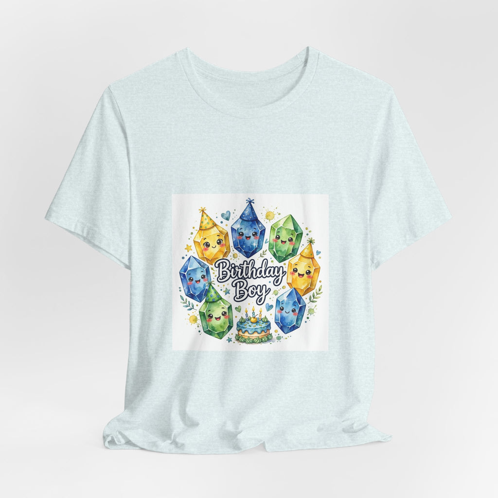 Birthday Boy Crystal Party T-Shirt | Soft Blues