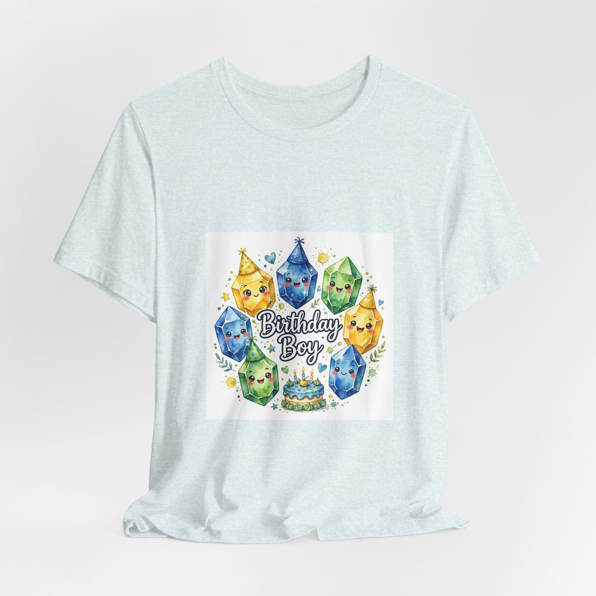 Birthday Boy Crystal Party T-Shirt | Soft Blues