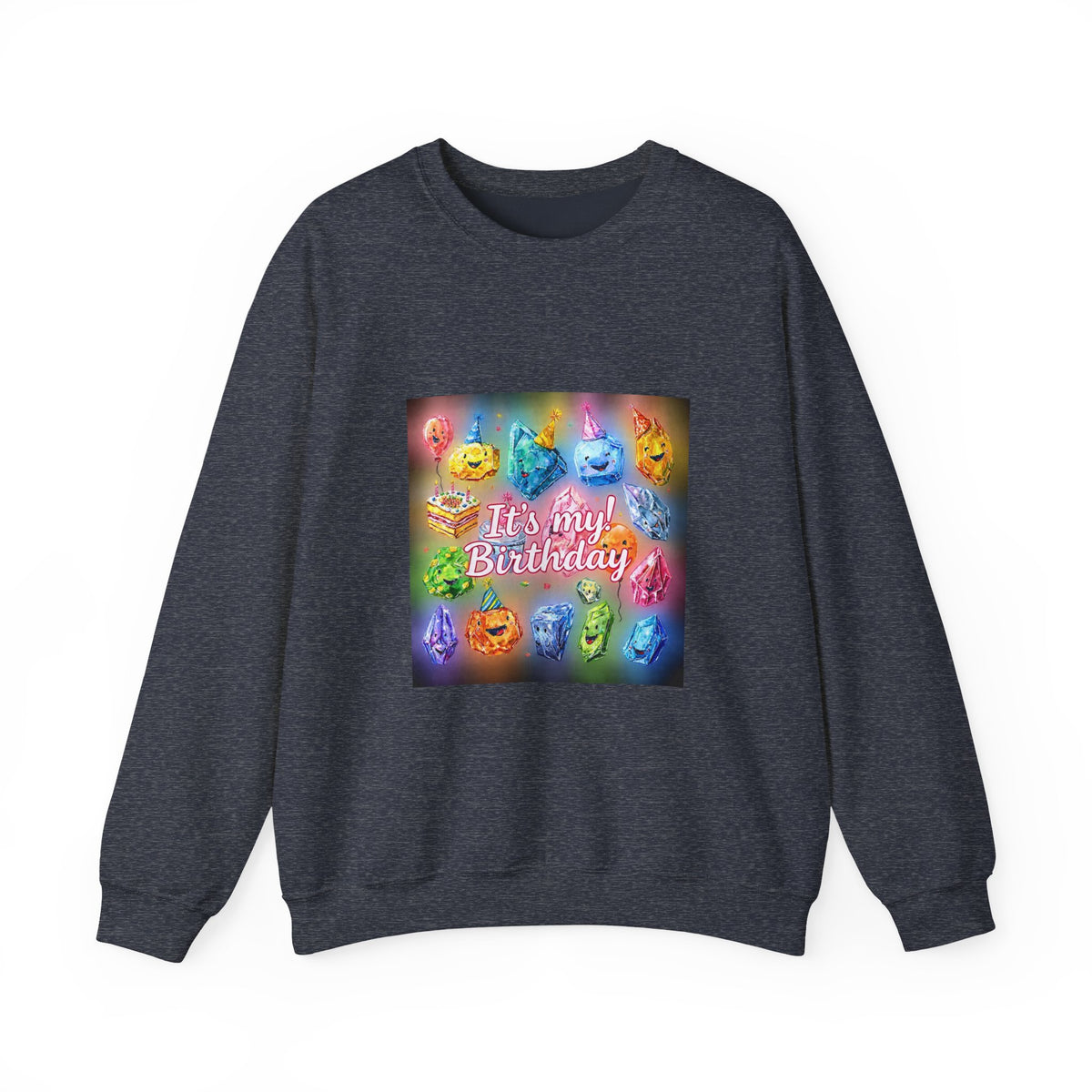 It's My Birthday Crystal Party Crewneck | Blues, Purples & Pinks