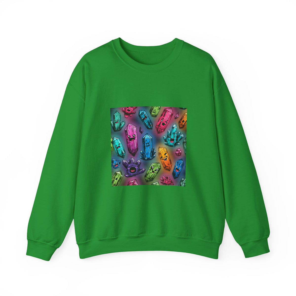 Colorful Crystal Characters Crewneck | Earth Tones & Brights