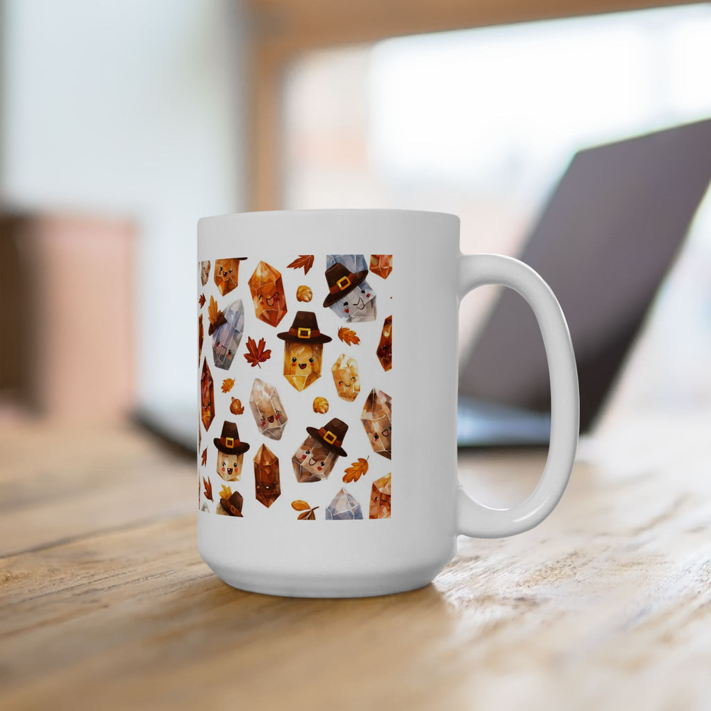 Thanksgiving Crystal Harvest White Mug