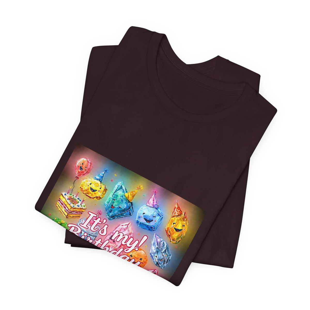 It's My Birthday Crystal Party T-Shirt | Dark Neutrals & Reds