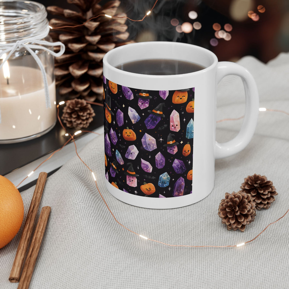 Halloween Crystal Party White Mug