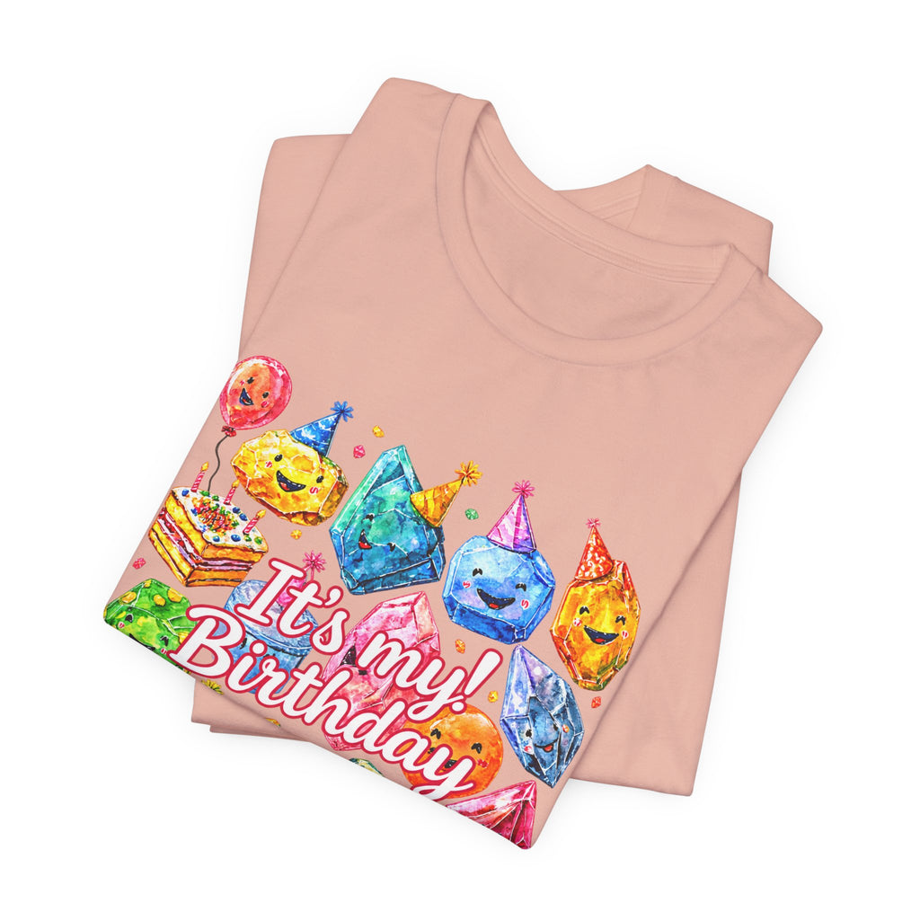 It's My Birthday Crystal Party T-Shirt | Peach & Sunset