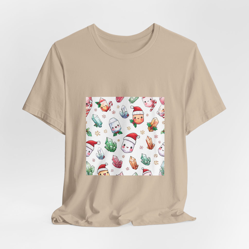 Pastel Christmas Crystal Friends T-Shirt | Sandy Neutrals & Oranges