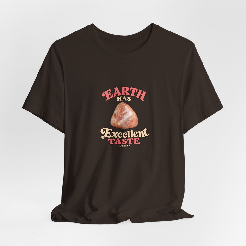 Earth Has Excellent Taste — Peach Moonstone Tee | Earthy Reds & Browns