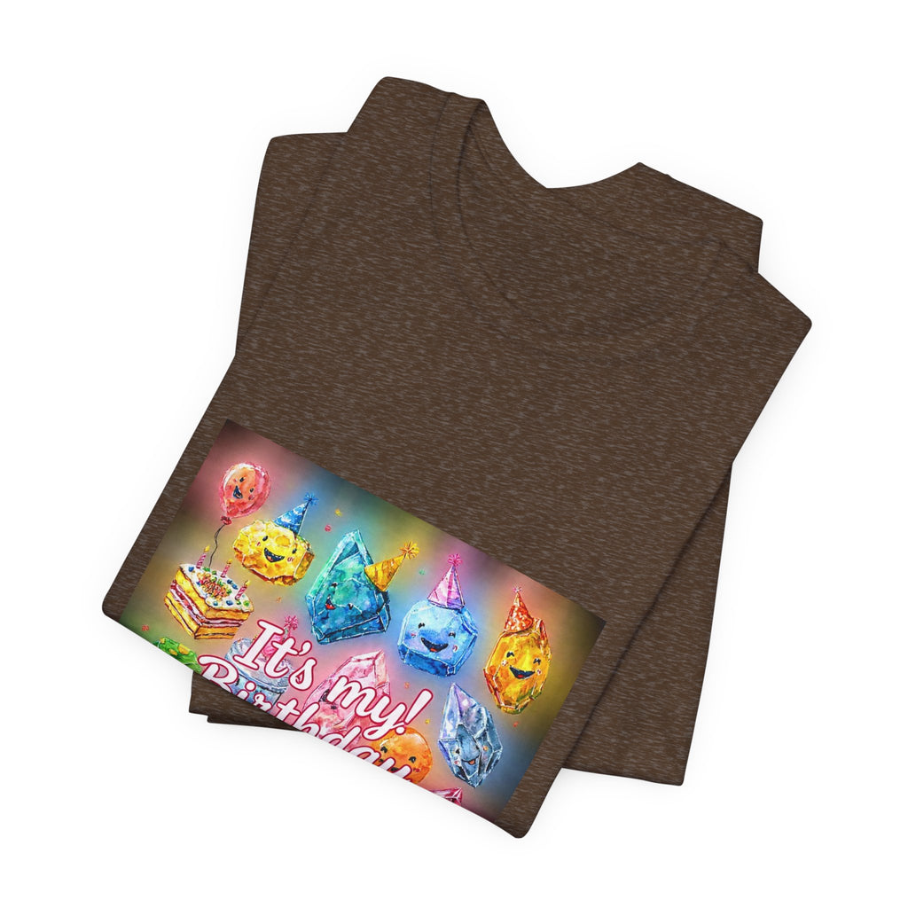 It's My Birthday Crystal Party T-Shirt | Earthy Reds & Browns