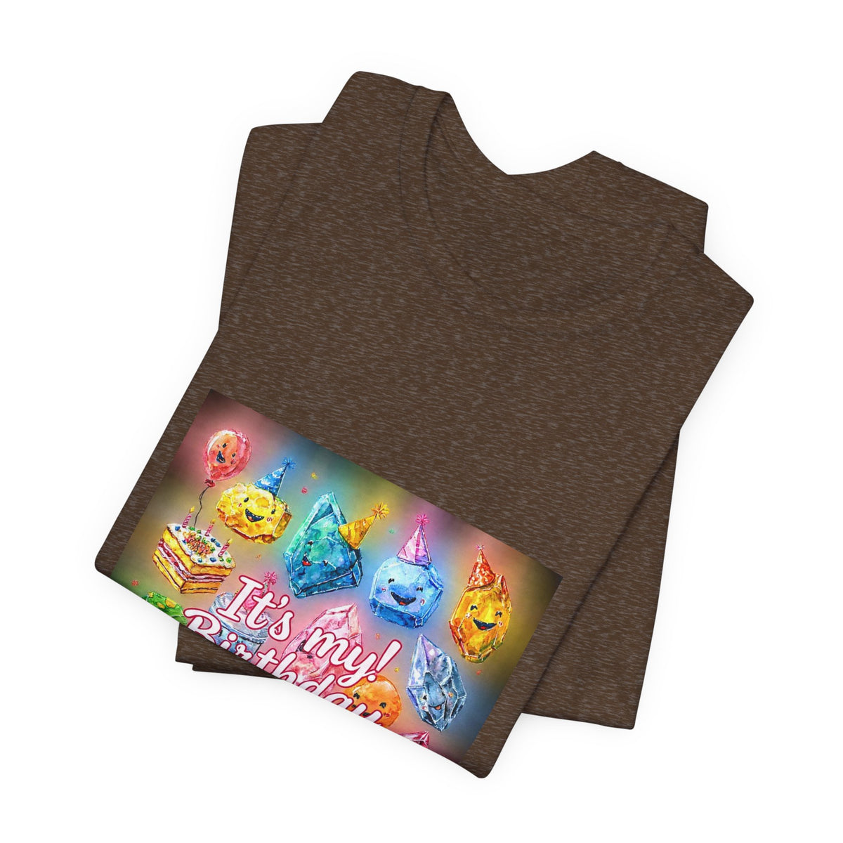 It's My Birthday Crystal Party T-Shirt | Earthy Reds & Browns