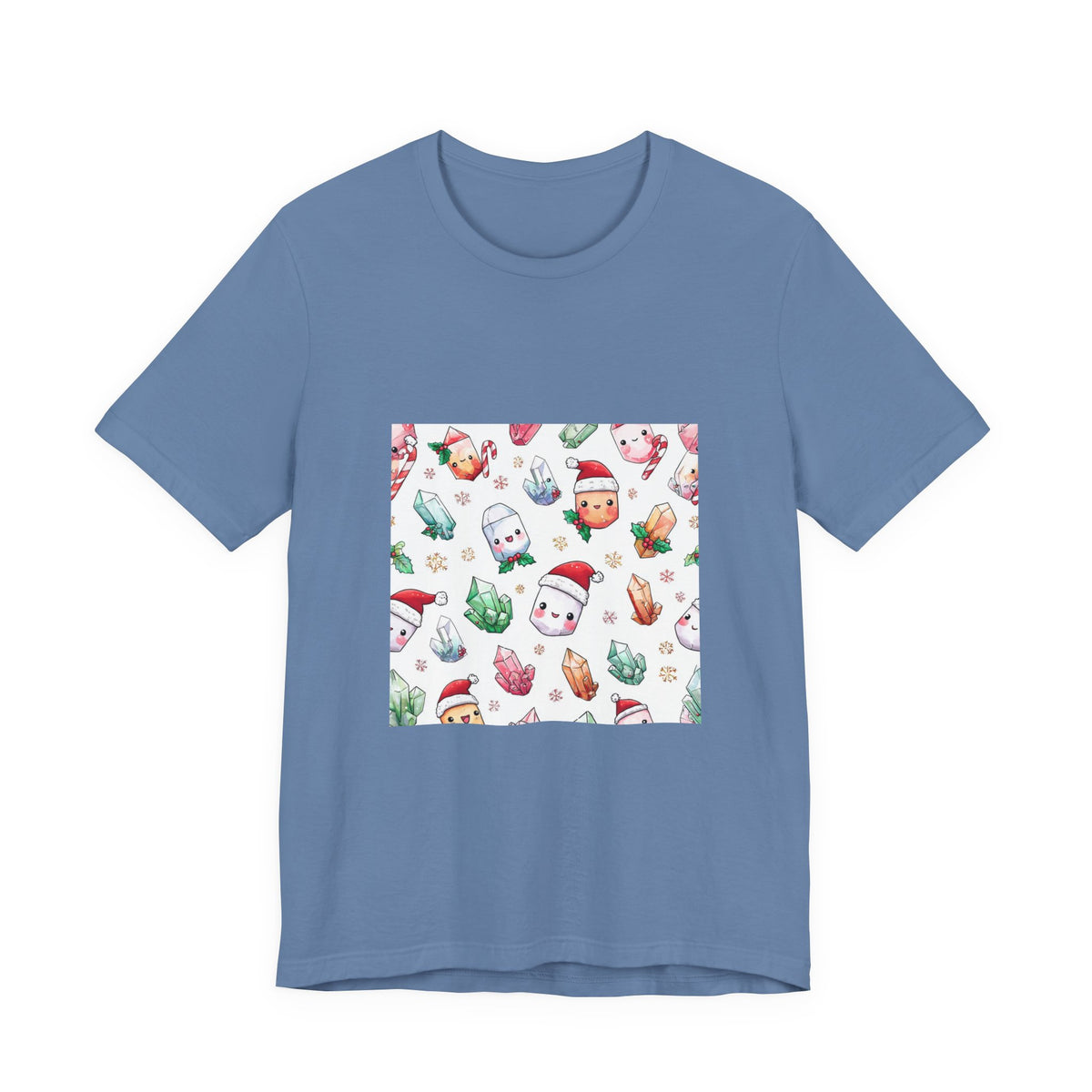 Pastel Christmas Crystal Friends T-Shirt | Soft Blues