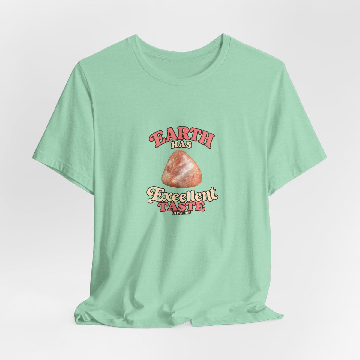Earth Has Excellent Taste — Peach Moonstone Tee | Golds, Mints & Teal