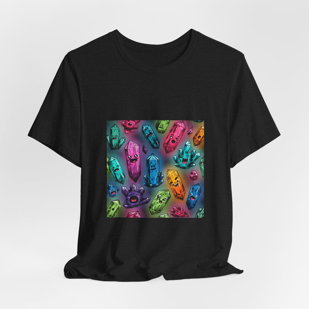 Colorful Crystal Characters T-Shirt | Dark Neutrals & Reds