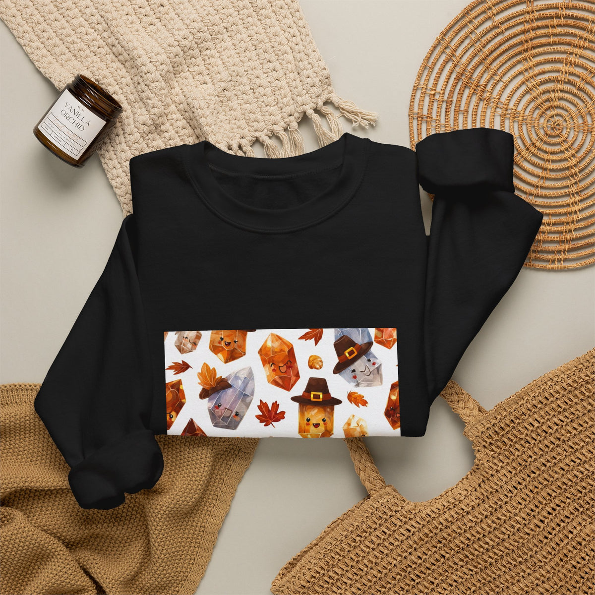 Thanksgiving Crystal Harvest Crewneck | Neutrals & Reds
