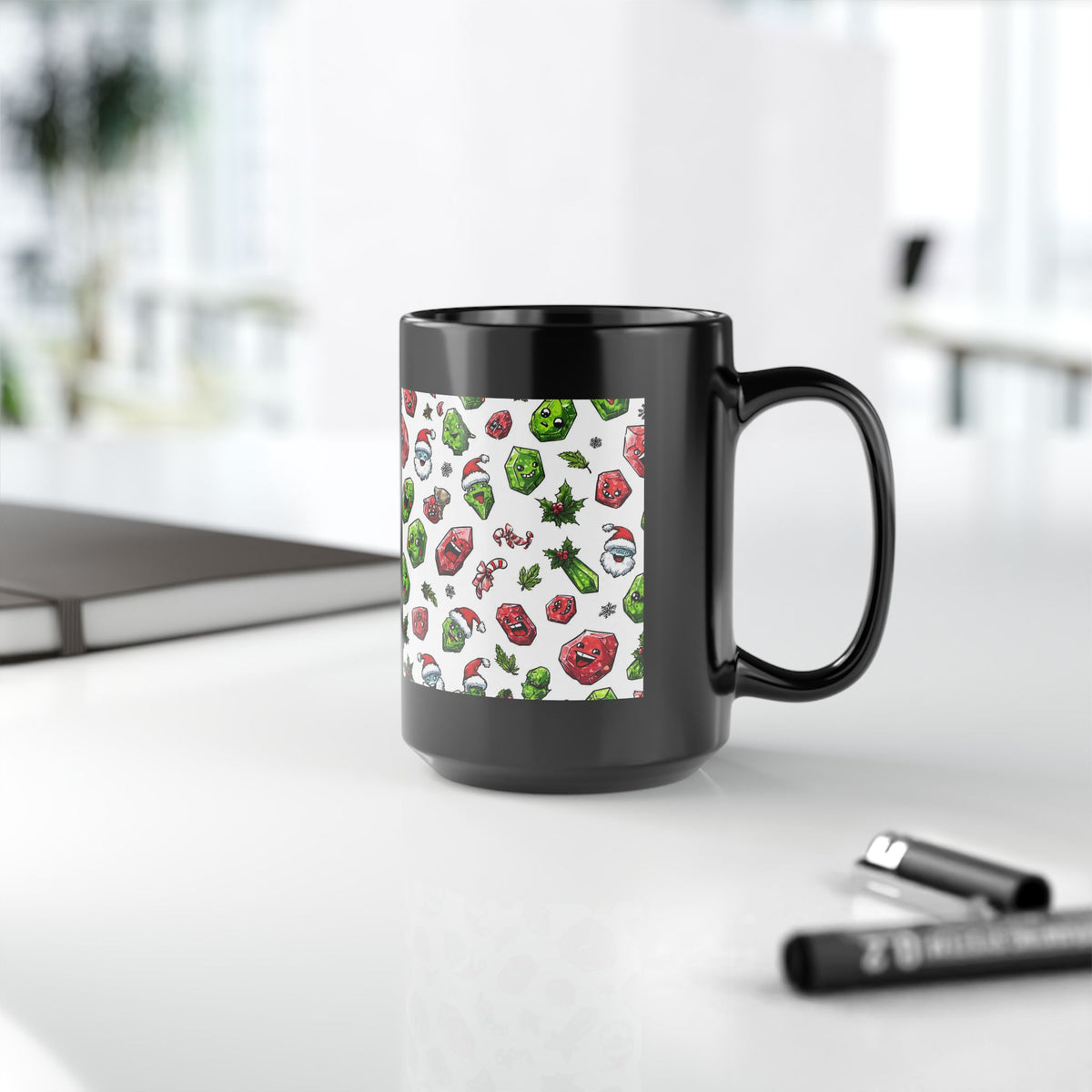 Christmas Crystal Cheer Black Mug