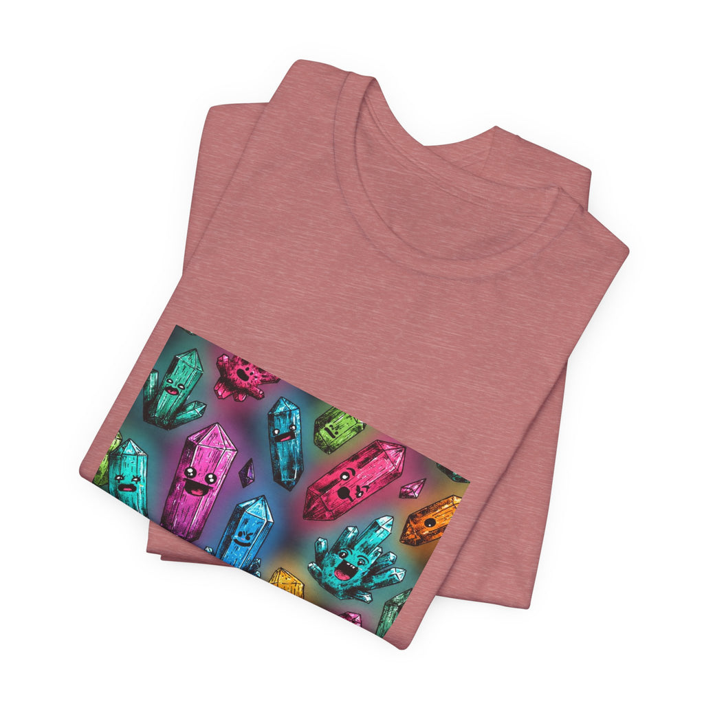 Colorful Crystal Characters T-Shirt | Earthy Reds & Browns