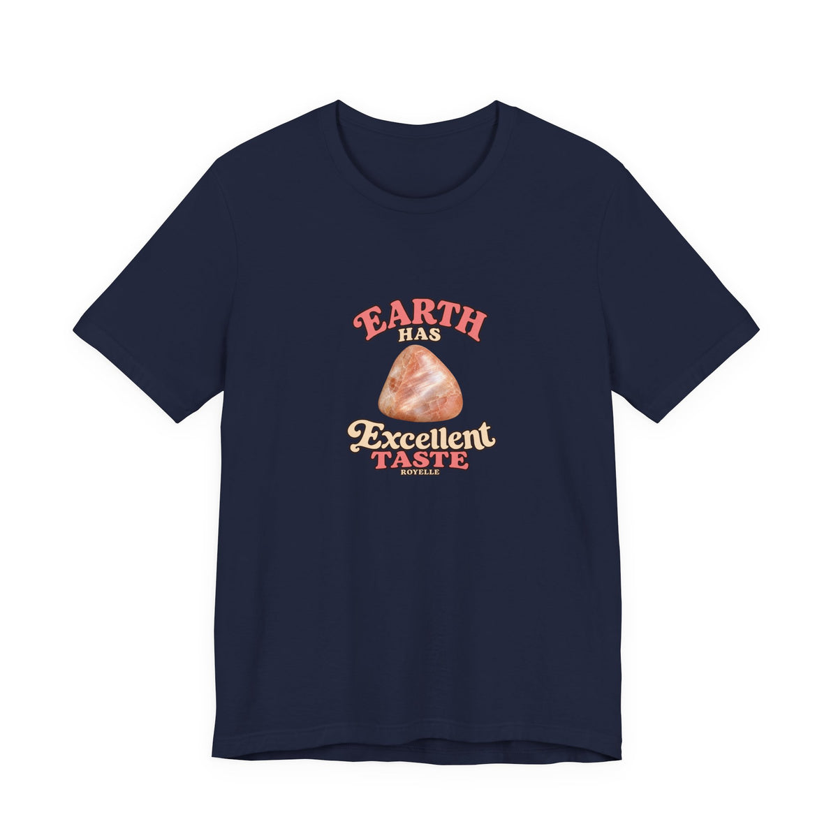 Earth Has Excellent Taste — Peach Moonstone Tee | Royal, Navy & Purple