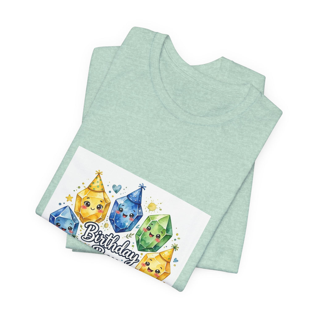 Birthday Boy Crystal Party T-Shirt | Golds, Mints & Teal