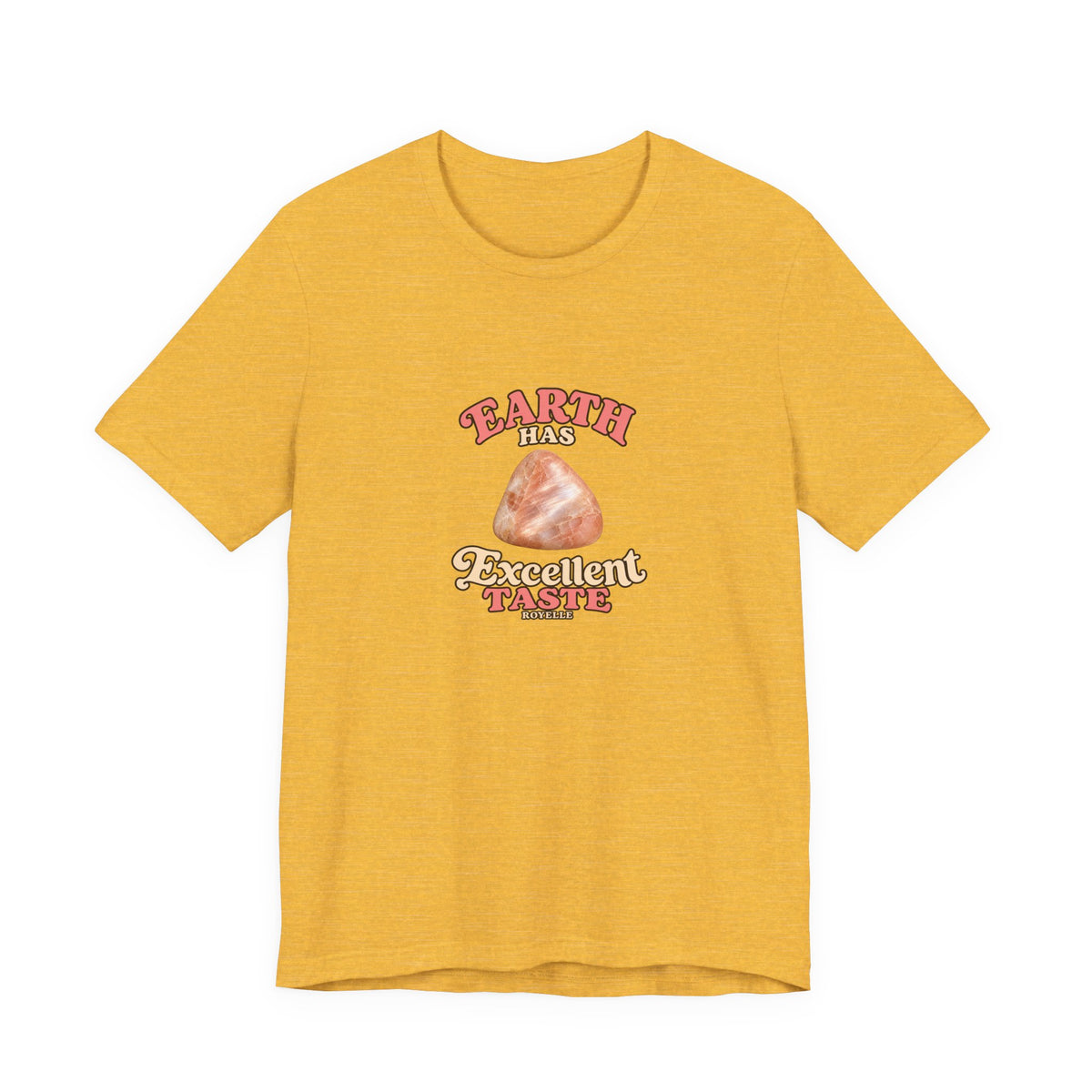 Earth Has Excellent Taste — Peach Moonstone Tee | Golds, Mints & Teal