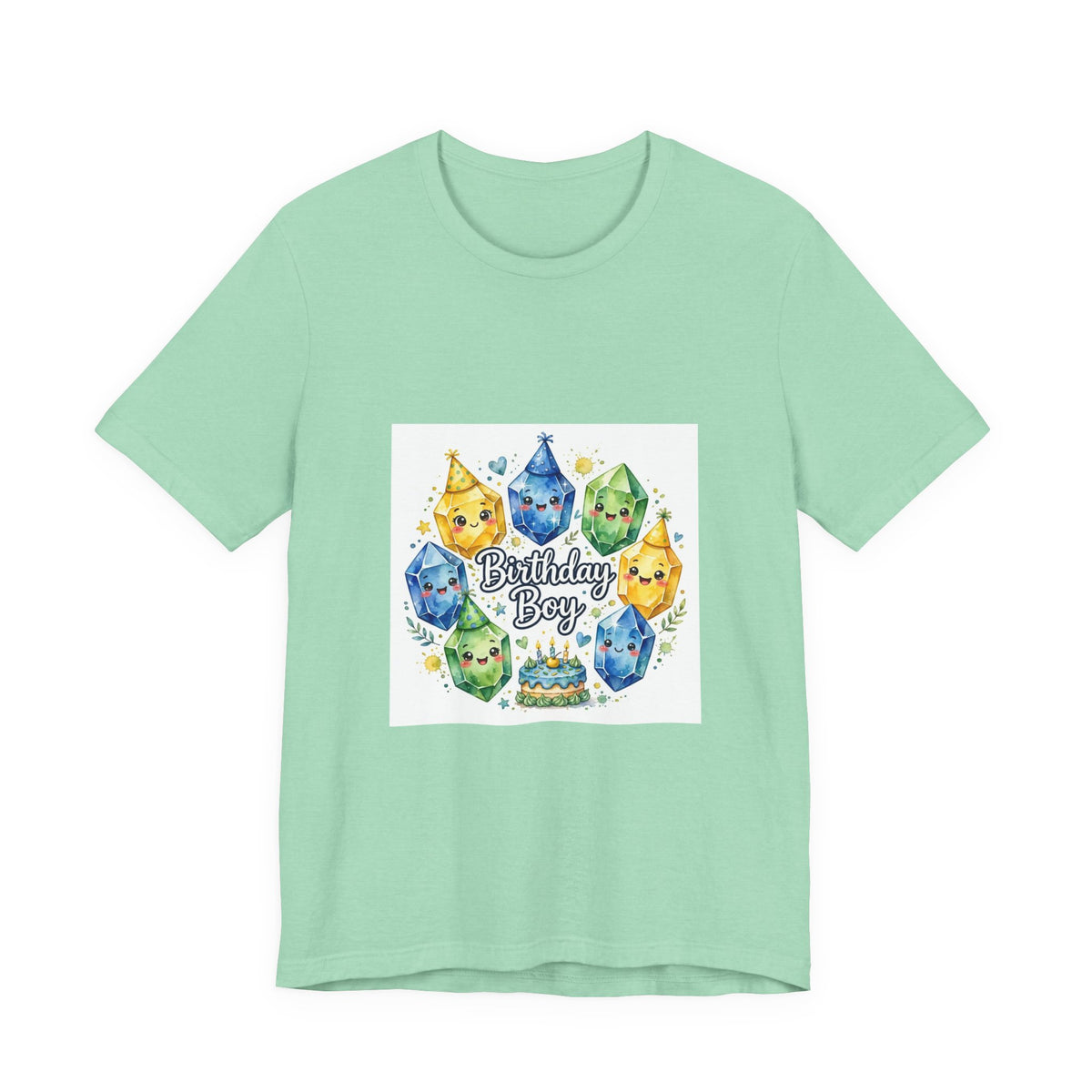 Birthday Boy Crystal Party T-Shirt | Golds, Mints & Teal