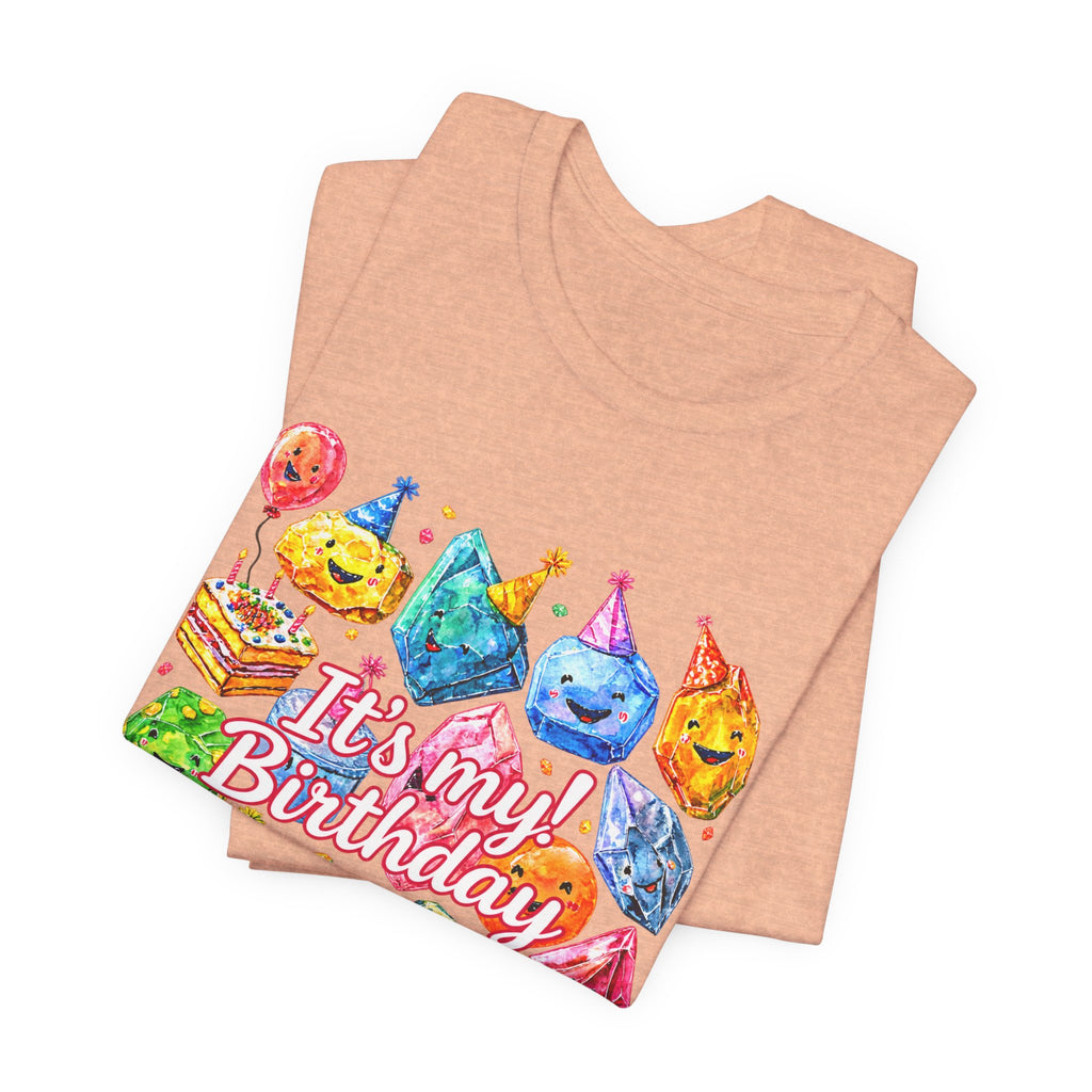 It's My Birthday Crystal Party T-Shirt | Peach & Sunset