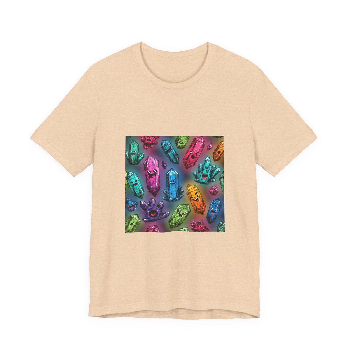 Colorful Crystal Characters T-Shirt | Sandy Neutrals & Oranges