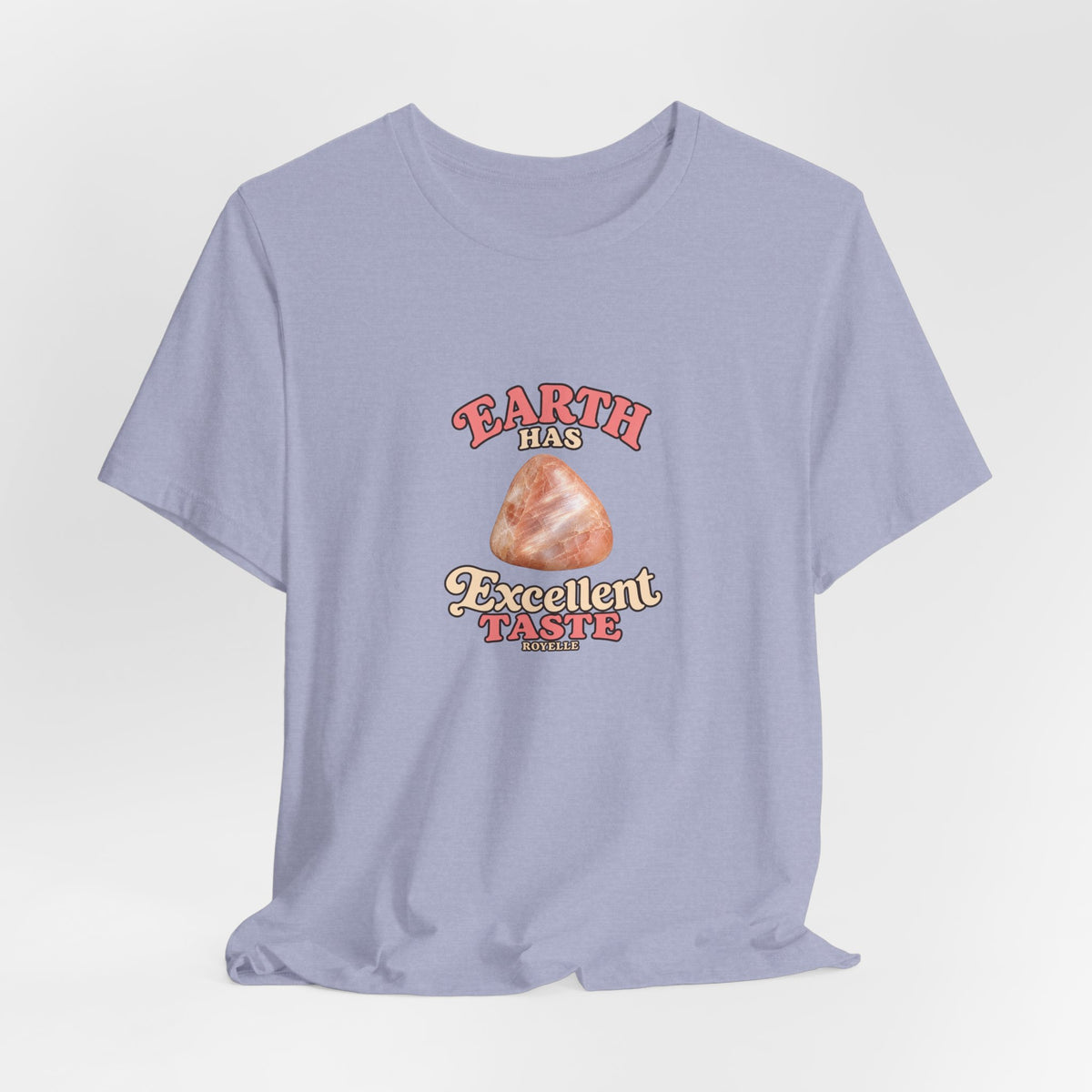 Earth Has Excellent Taste — Peach Moonstone Tee | Soft Blues