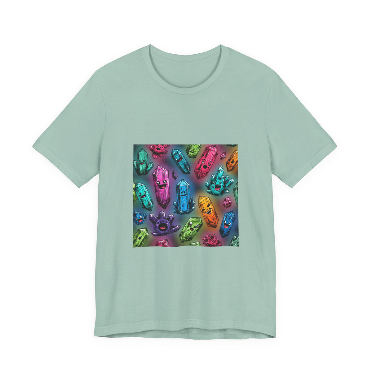 Colorful Crystal Characters T-Shirt | Soft Blues