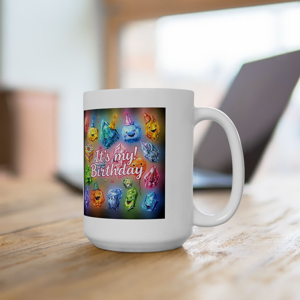 It's My Birthday Crystal Party White Mug
